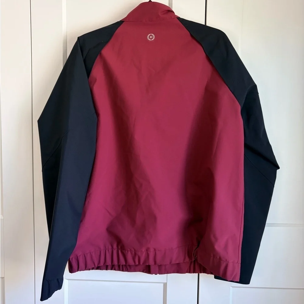 Ben Sherman Harrington Burgundy and Black Waterproof Bomber Jacket | M